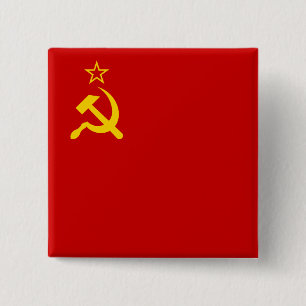 Macaron Carré 5 Cm URSS Union soviétique Drapeau faucon communiste fa