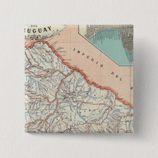 Macaron Carré 5 Cm Uruguay (Devant)