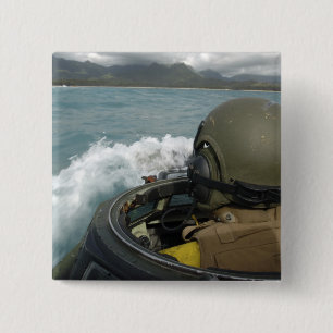 Macaron Carré 5 Cm US Marine conduit un véhicule d'assaut amphibie