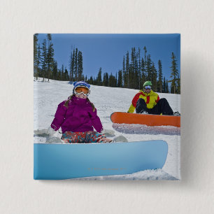 Macaron Carré 5 Cm USA, Colorado, Telluride, Père et fille 3