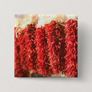 Macaron Carré 5 Cm USA, Nouveau Mexique, Père Noël Fe : Centre-vill