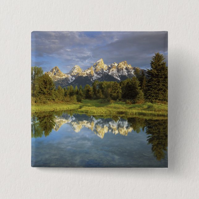 Macaron Carré 5 Cm USA, Wyoming, Grand Teton National Park. Grand 2 (Devant)