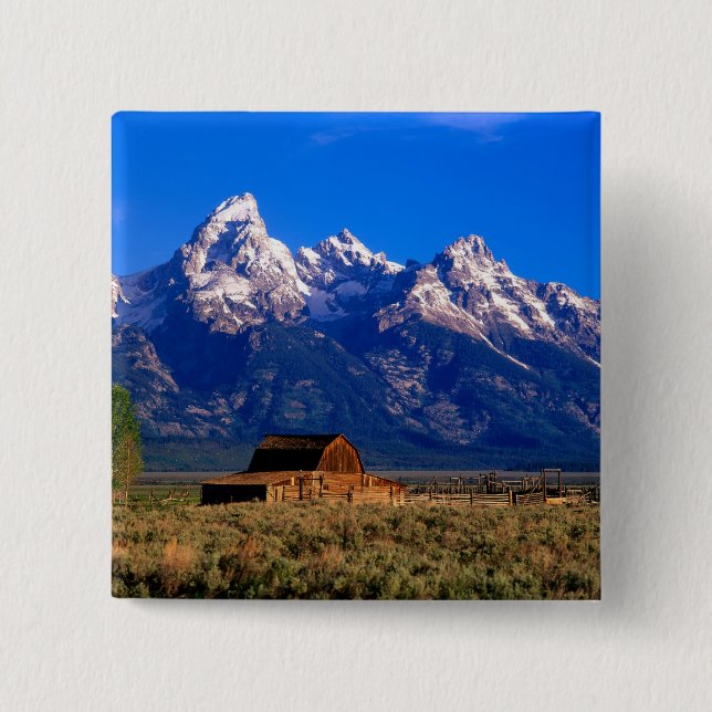 Macaron Carré 5 Cm USA, Wyoming, Grand Teton National Park, matin (Devant)