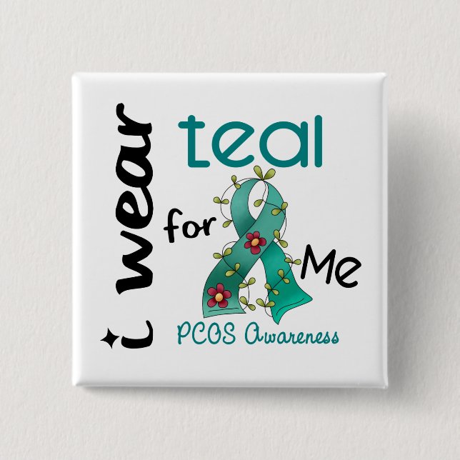 Macaron Carré 5 Cm Usage Teal de PCOS I pour MOI 43 (Devant)