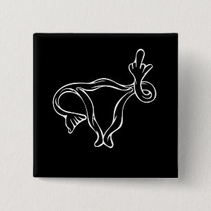 Macaron Carré 5 Cm Uterus à doigt moyen Pro-choix
