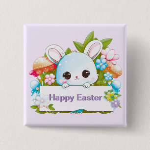 Macaron Carré 5 Cm Vacances Pâques Bunny