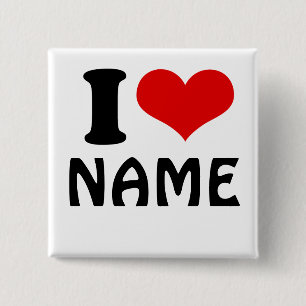 Macaron Carré 5 Cm Valentines personnalisables Jour J'aime Coeur Pers