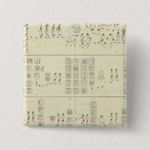 Macaron Carré 5 Cm Vallée du Mexique aztèque