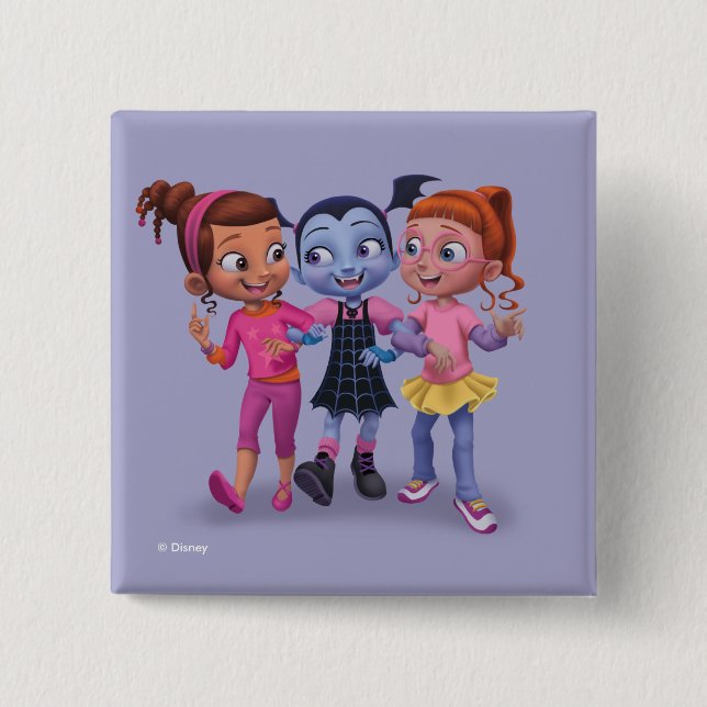 Macaron Carré 5 Cm Vampirina et les filles Ghoul (Devant)