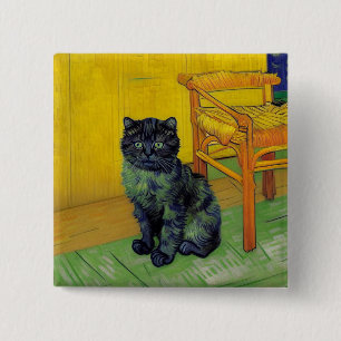 Macaron Carré 5 Cm Van Gogh Black Cat