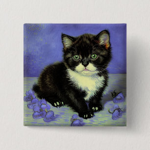 Macaron Carré 5 Cm Van Gogh Tuxedo Kitten