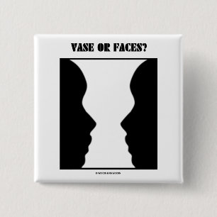 Macaron Carré 5 Cm Vase ou visages ? (Illusion optique)