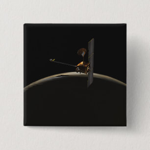 Macaron Carré 5 Cm Véhicule spatial Mars Odyssey au-dessus du lever d