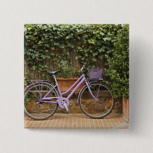 Macaron Carré 5 Cm Vélo garé, Pienza, Italie, Toscane
