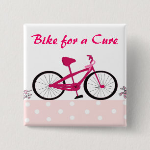 Macaron Carré 5 Cm Vélo pour une guérison - Bicyclette rose