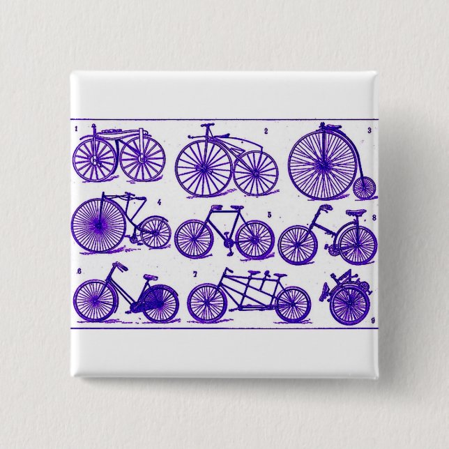 Macaron Carré 5 Cm Vélos vintages (Devant)