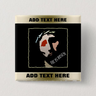 Macaron Carré 5 Cm Vers religieux de bible de Pâques Jésus   il est