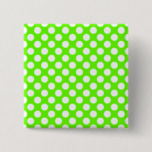Macaron Carré 5 Cm Vert citron et pois blancs
