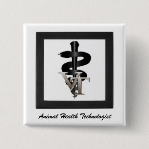 Macaron Carré 5 Cm Vet-tech-symbole, Technologue en santé animale