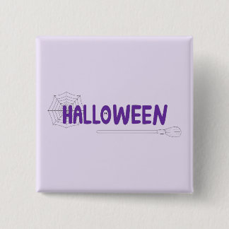 Macaron Carré 5 Cm Vibes d'Halloween violettes avec conception de cha