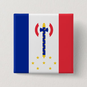 Macaron Carré 5 Cm Vichy, drapeau de la France