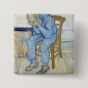Macaron Carré 5 Cm Vieil homme de Vincent van Gogh dans la peine
