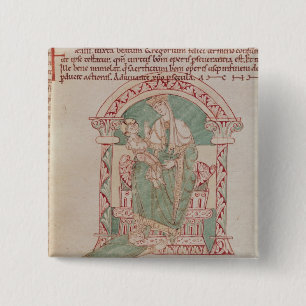 Macaron Carré 5 Cm Vierge et enfant avec St Gregory le grand