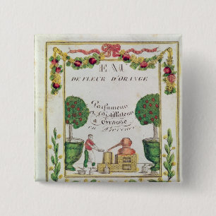 Macaron Carré 5 Cm Vignette de 'd'Orange d'Eau de Fleur