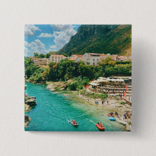 Macaron Carré 5 Cm Ville de Mostar - Bosnie-Herzégovine