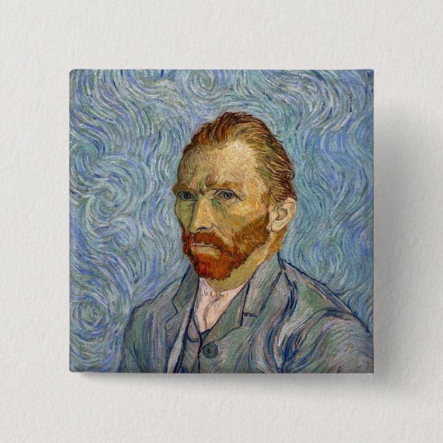 Macaron Carré 5 Cm Vincent Van Gogh - Autoportrait (Devant)