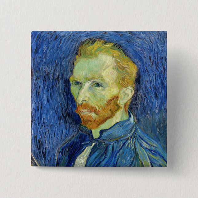 Macaron Carré 5 Cm Vincent van Gogh - Autoportrait avec Palette (Devant)