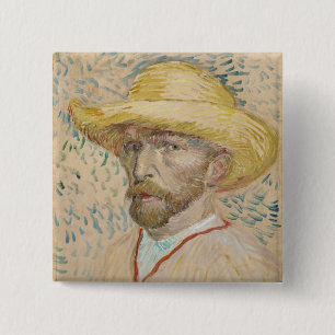 Macaron Carré 5 Cm Vincent van Gogh, Bouton autoportrait