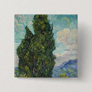 Macaron Carré 5 Cm Vincent van Gogh - Cyprès