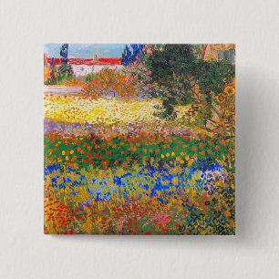 Macaron Carré 5 Cm Vincent Van Gogh Flower Garden