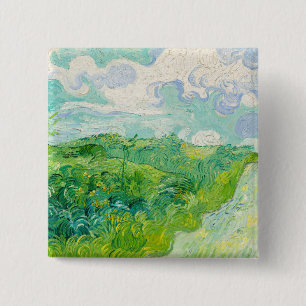 Macaron Carré 5 Cm Vincent van Gogh - Green Wheat Field, Auvers