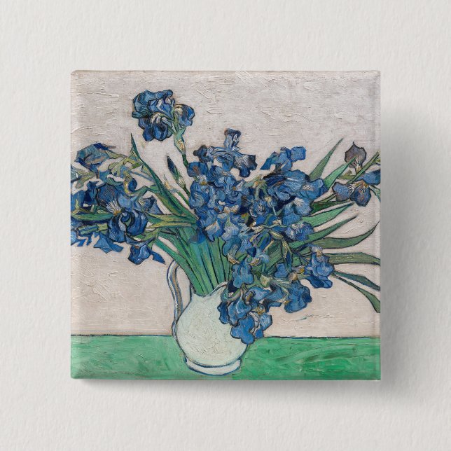 Macaron Carré 5 Cm Vincent van Gogh - Irises (Devant)