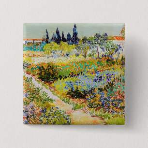 Macaron Carré 5 Cm Vincent van Gogh - Jardin à Arles