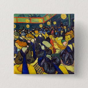Macaron Carré 5 Cm Vincent van Gogh - La Salle de danse à Arles