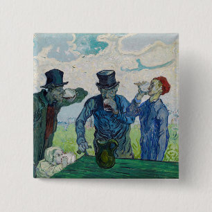 Macaron Carré 5 Cm Vincent van Gogh - Les buveurs, après Daumier