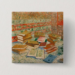 Macaron Carré 5 Cm Vincent van Gogh   les livres jaunes, 1887