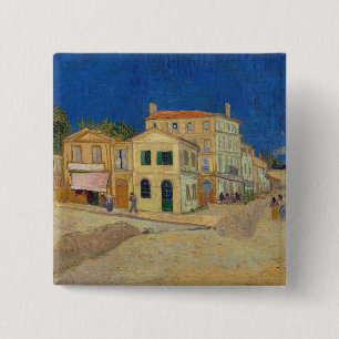 Macaron Carré 5 Cm Vincent van Gogh - Maison Jaune / Rue