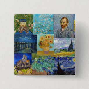 Macaron Carré 5 Cm Vincent Van Gogh - Masterpieces Patchwork
