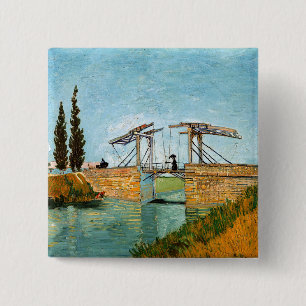 Macaron Carré 5 Cm Vincent van Gogh - Pont Langlois à Arles #3