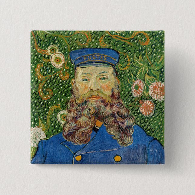 Macaron Carré 5 Cm Vincent Van Gogh - Postman Joseph Roulin (Devant)