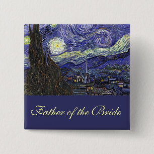 Macaron Carré 5 Cm Vincent van Gogh, Starry Night