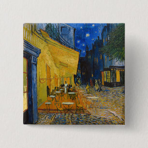 Macaron Carré 5 Cm Vincent van Gogh - Terrasse de café la nuit