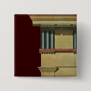 Macaron Carré 5 Cm Vintage Classic Architecture, Temple Entablature