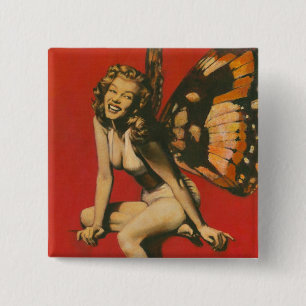 Macaron Carré 5 Cm Vintage Fairy Button