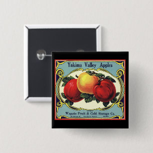 Macaron Carré 5 Cm Vintage Fruit Crate Étiquette Art Yakima Valley Po