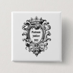Macaron Carré 5 Cm Vintage Look Platinum Jubilee 2022